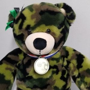 Build-A-Bear Green Camouflage #1 Hero 16" Plush Teddy Bear